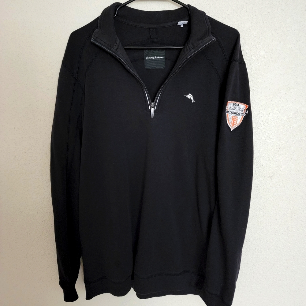TOMMY BAHAMA SF GAINTS WORLD SERIES 2014 LONG SLEEVE SWEATER - BLACK